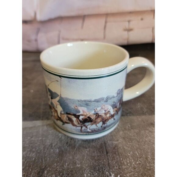 Ceramic horse Hound hunt mug cup decor - Picture 1 of 6